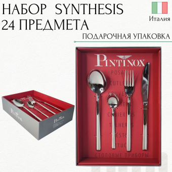 Набор столовых приборов на 6 персон SYNTHESIS PINTINOX Red