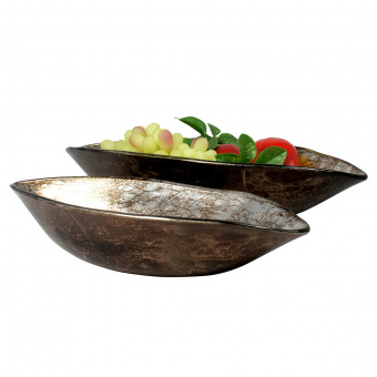 Ладья Boat большая декоративная Silver CIVE (серебро), 46х19 см