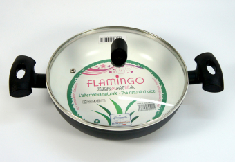 Сковорода глубокая 24 см с 2 ручками Flamingo Ceramika Pentolpress с керамическим покрытием