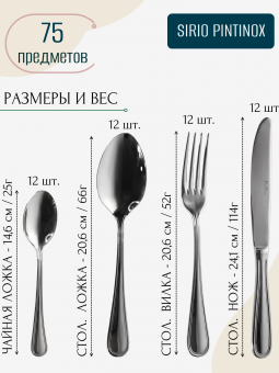 Набор столовых приборов 12 персон SIRIO PINTINOX Wood