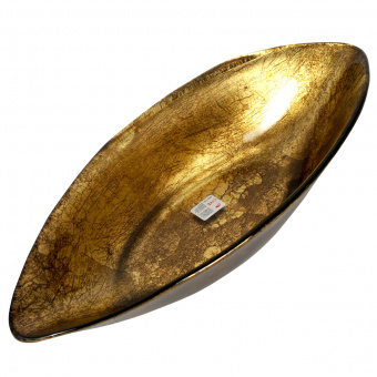 Ладья Boat большая декоративная Gold CIVE золотая, 46х19 см