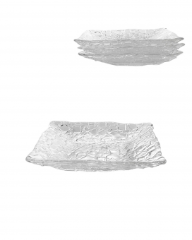 Набор тарелок десертных 14х14 см Clear Lux 4 шт. квадратные, стекло