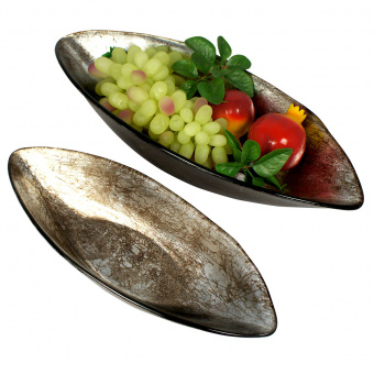 Ладья Boat большая декоративная Silver CIVE (серебро), 46х19 см